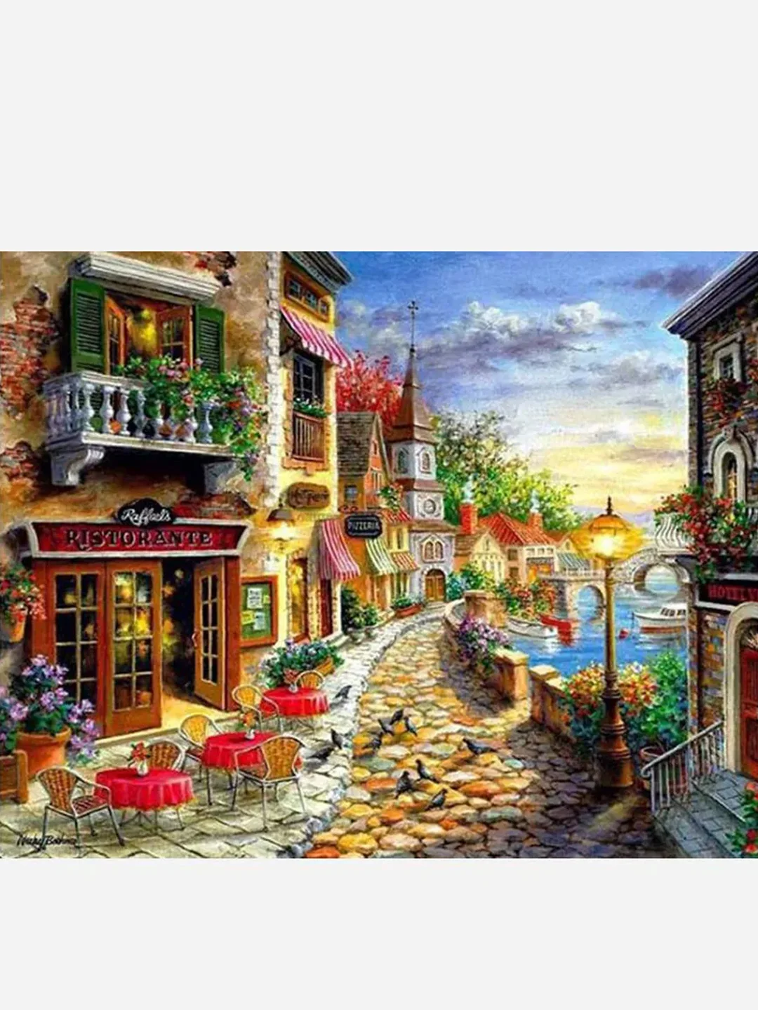Красный алмазная мозаика без подрамника "Пейзажи", 30*40 см