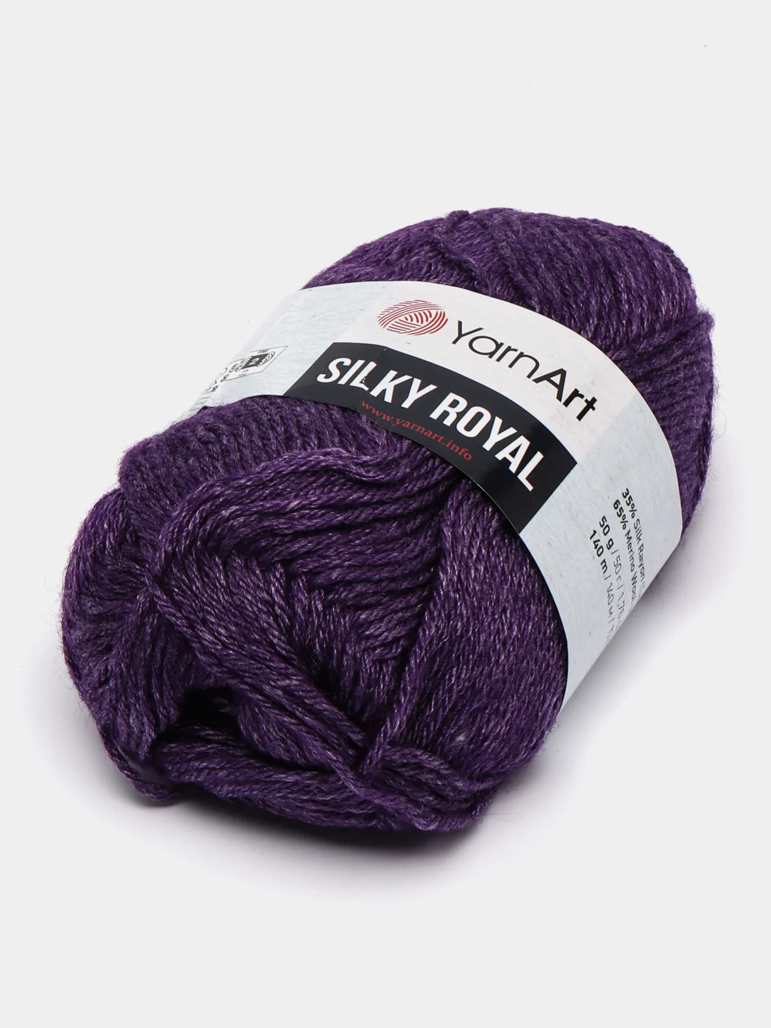 Фиолетовый пряжа YarnArt Silky Royal, 50г/140м, шелк Rayon и мериносовая шерсть