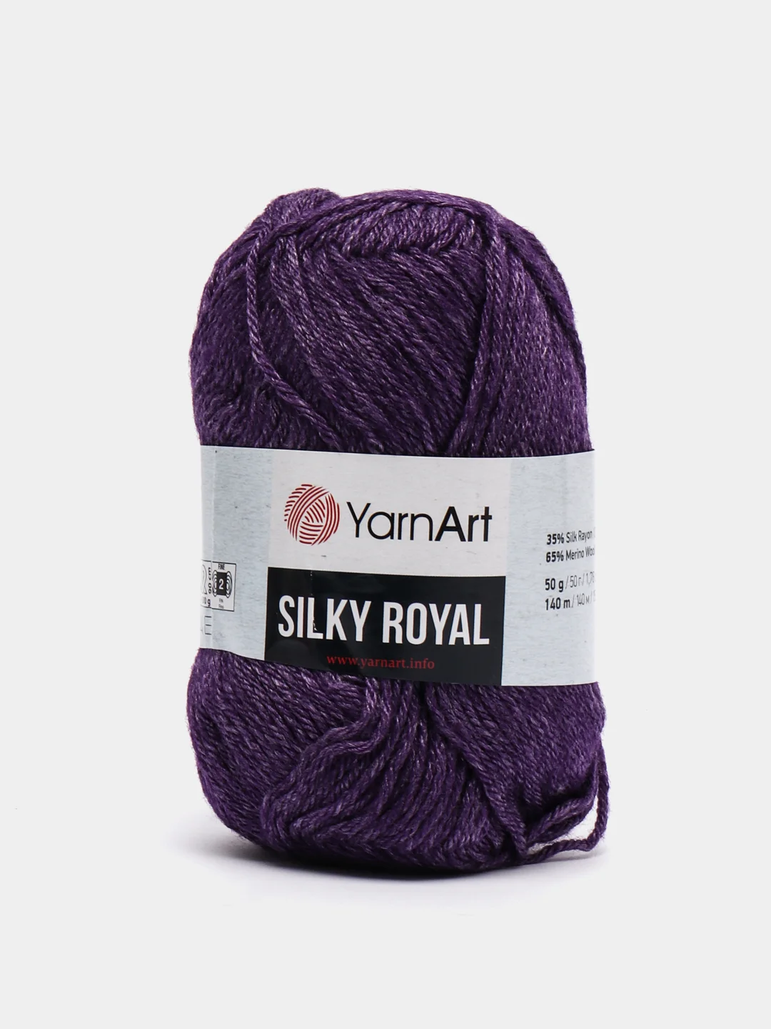 Фиолетовый пряжа YarnArt Silky Royal, 50г/140м, шелк Rayon и мериносовая шерсть