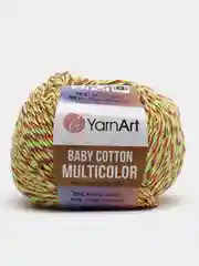 Желтый пряжа YarnArt Baby cotton multicolor, 50г/165м, 50% акрил, 50% хлопок