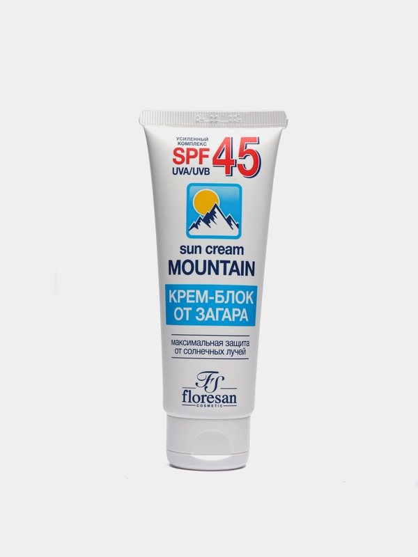 Флоресан Водостойкий Крем-блок от загара SPF 45 с витамином Е и D-пантенолом 60 мл