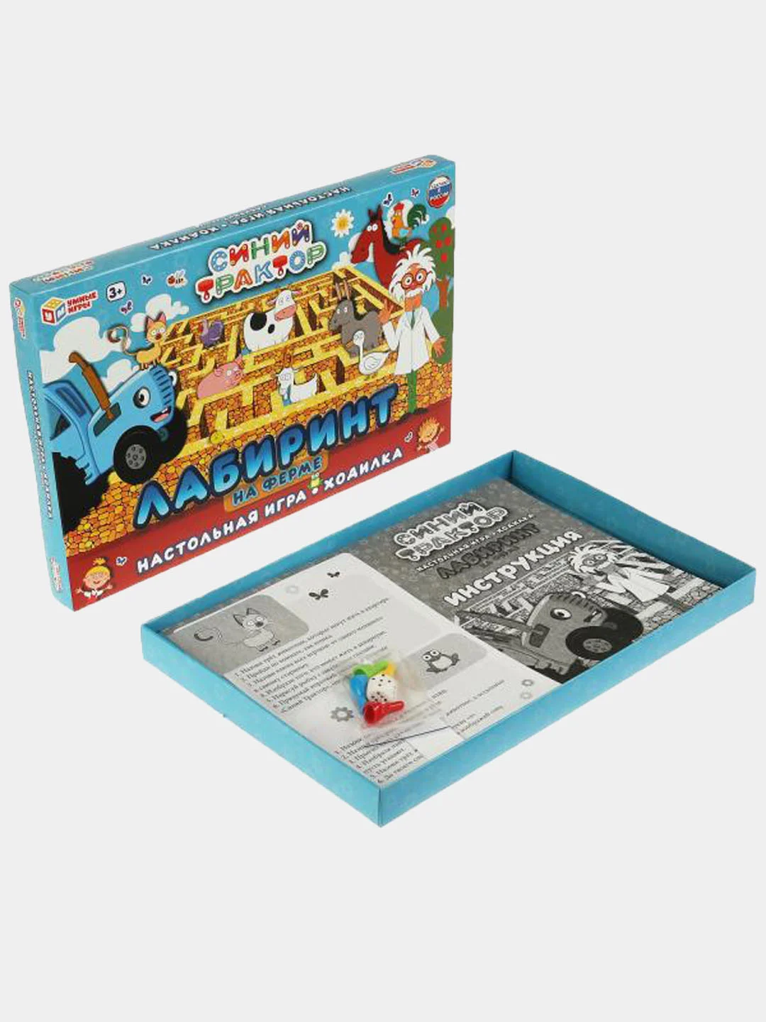Настольная игра-ходилка лабиринт "Синий трактор", "Лабиринт на ферме"