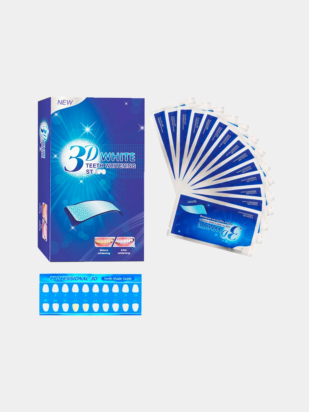 Отбеливающие полоски для зубов 3D White, 7 штук