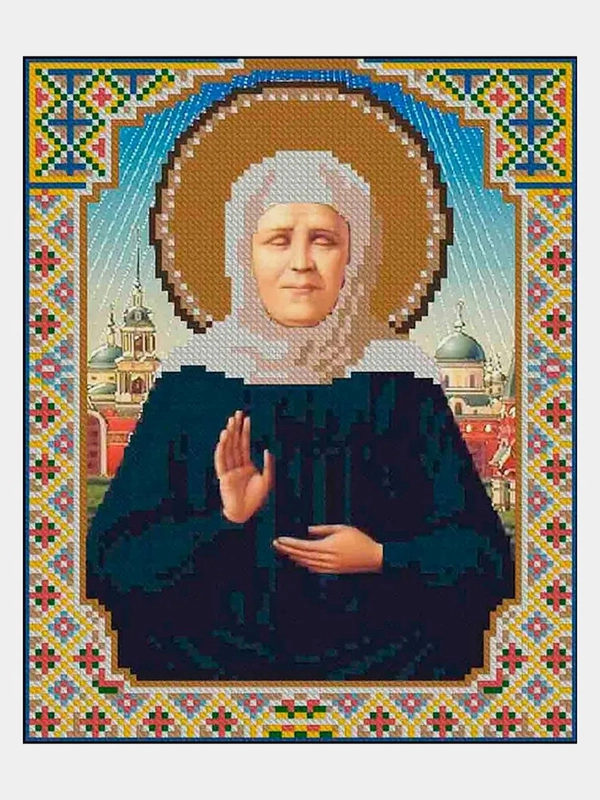Алмазная мозаика "Икона Святой Матроны", 22 х 27