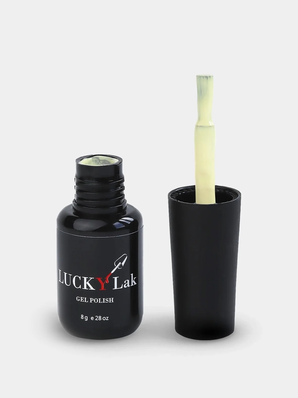 Гель лак для ногтей, гель-лак LuckyLak FL №010 8g нежно желтый для маникюра и педикюра