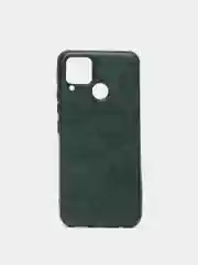 Зеленый чехол Realme C15 / C25 / C25S Реалми С15 / С25 / С25С силиконовый, имитация кожи