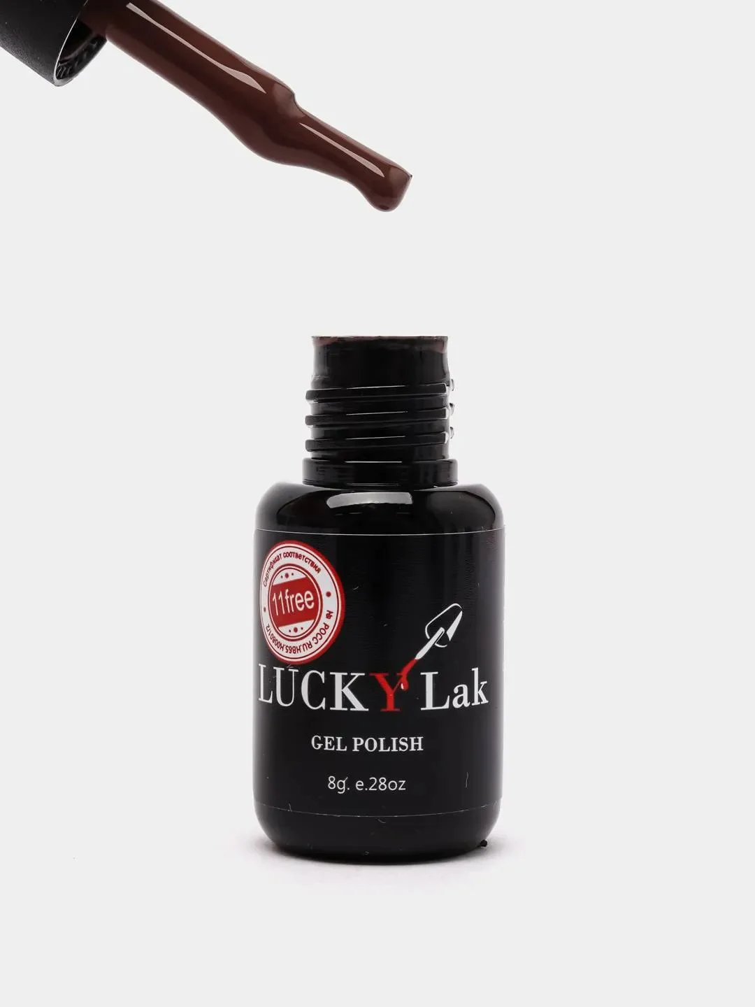 Гель лак для ногтей, гель-лак LuckyLak FL №035 8g коричневый для маникюра и педикюра