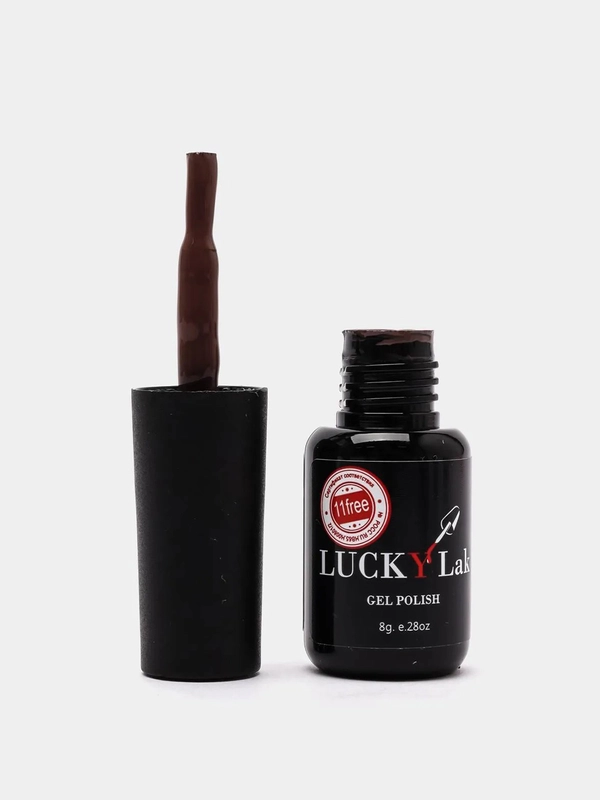 Гель лак для ногтей, гель-лак LuckyLak FL №035 8g коричневый для маникюра и педикюра