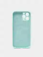 Бирюзовый чехол Silicone Case для iPhone 12 Pro Max с логотипом закрытый низ