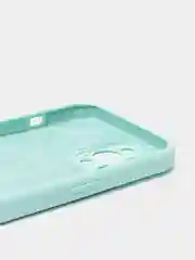 Бирюзовый чехол Silicone Case для iPhone 12 Pro Max с логотипом закрытый низ
