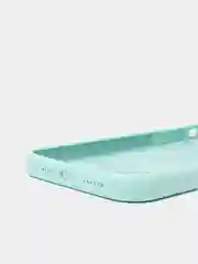 Бирюзовый чехол Silicone Case для iPhone 12 Pro Max с логотипом закрытый низ