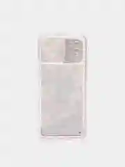 Лавандовый чехол Samsung Galaxy A02s силиконовый, переливающийся жидкий с блестками и защитой камеры