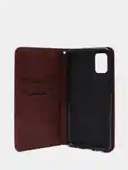 Коричневый чехол  книжка для Xiaomi Redmi  10 Pro / 10 Pro Max