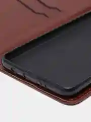 Коричневый чехол  книжка для Xiaomi Redmi  10 Pro / 10 Pro Max