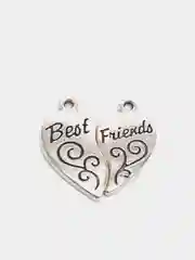 Серебряный парный кулон или подвеска   "Best Friends", металл, 1 пара