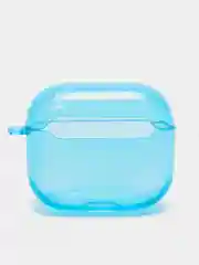 Голубой неоновый чехол для AirPods 3, силиконовый, с креплением под карабин, 9 цветов