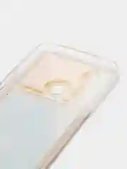 Золотой чехол Realme C3 / 5 / 6i силиконовый переливающийся жидкий с блестками и защитой камеры