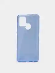Синий чехол силиконовый с блестками для Samsung Galaxy A21S Противоударный чехол