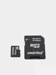 Карта памяти microSD 16 GB, 10 класс, с адаптером