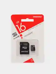 Карта памяти microSD 16 GB, 10 класс, с адаптером