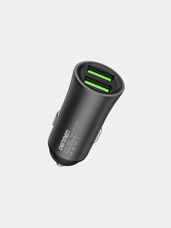 Автомобильное зарядное устройство Denmen DZ07, 2 USB, 2.4A