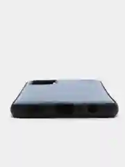 Синий силиконовый чехол накладка для Samsung A02S 2021 с текстурой кожи (под кожу)