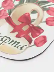 Золотой магнит на холодильник "8 марта"