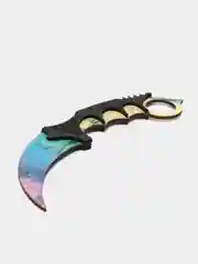 Синий нож-керамбит деревянный "Мраморный градиент из CS:GO", лакированный