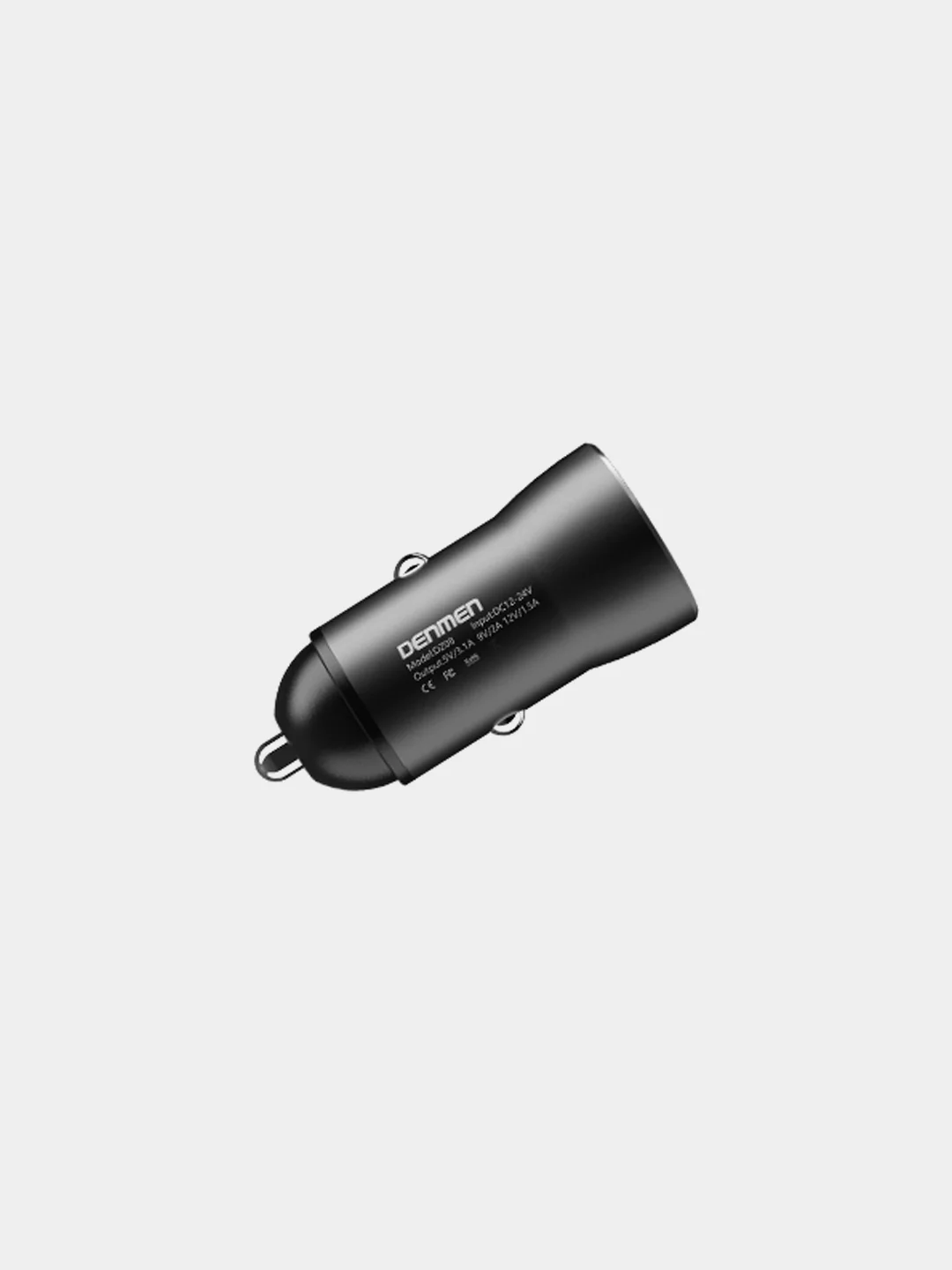 Черный автомобильное зарядное устройство Denmen DZ08, USB, 3.1A