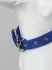 Синий прочный нейлоновый ошейник с подкладкой для собак, для кошек, для животных