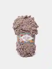 Светло-бежевый пряжа Alize Puffy Fine, маленькие петельки, микрополиэстер, 100 г, 14 м