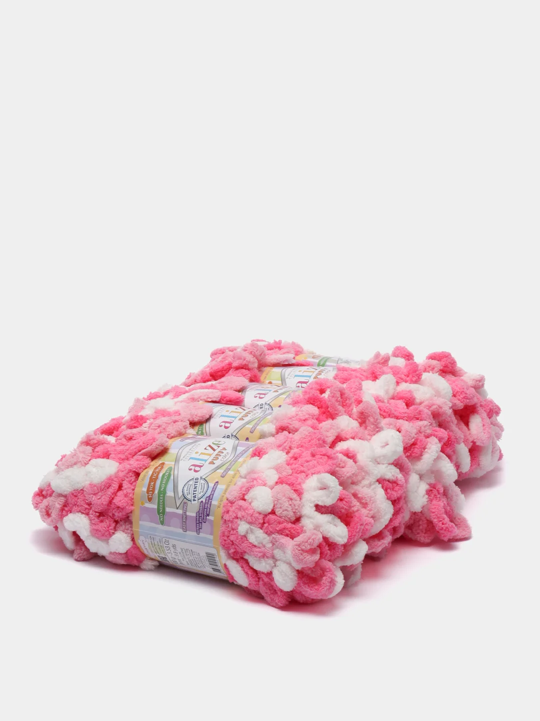 Красный пряжа Alize Puffy Color, петельки, 5 штук, микрополиэстер