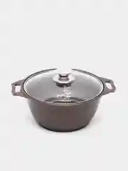 Кастрюля со стеклянной крышкой, кофейный мрамор, 2 л