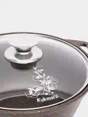 Кастрюля со стеклянной крышкой, кофейный мрамор, 2 л