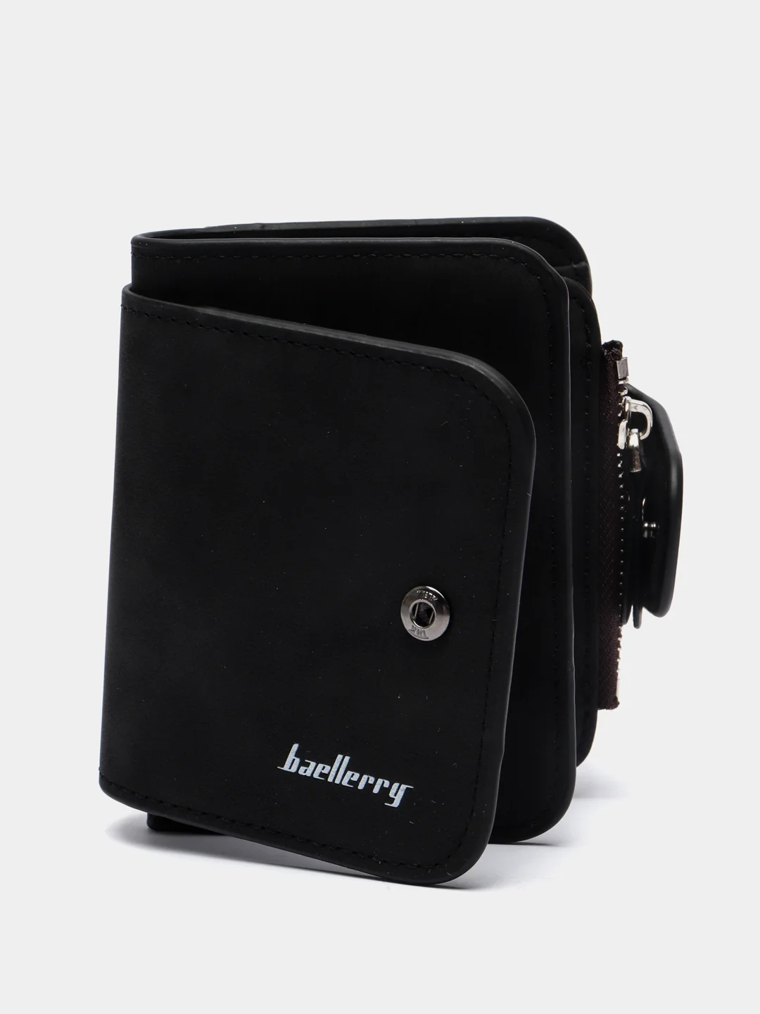 Черный женский кошелек Baellery mini из замшевой экокожи, 10 цветов