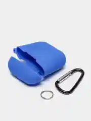 Синий силиконовый чехол для беспроводных наушников AirPods 1, AirPods 2