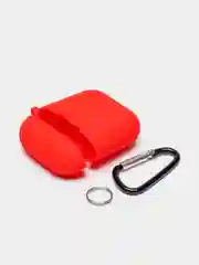 Красный силиконовый чехол для беспроводных наушников AirPods 1, AirPods 2