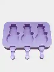 Силиконовая форма для мороженого Снеговик ,3 ячейки