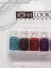 Декор для дизайна ногтей в баночках "Блёстки", 12 штук, разноцветные