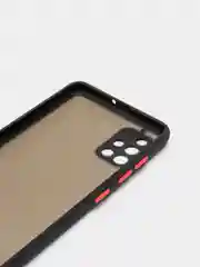 Темно-синий чехол Samsung Galaxy A51 полупрозрачный пластиковый матовый с цветными кнопками