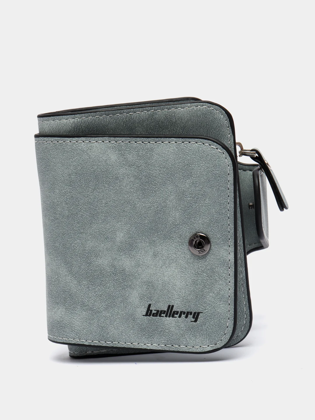 Голубой женский кошелек Baellery mini из замшевой экокожи, 10 цветов