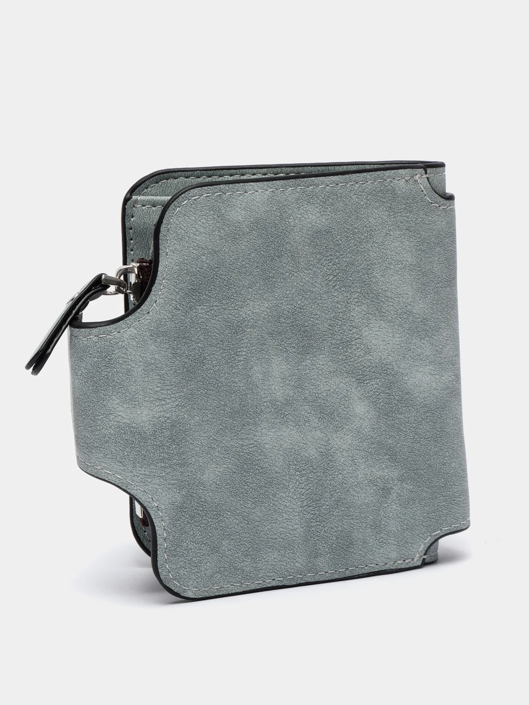 Голубой женский кошелек Baellery mini из замшевой экокожи, 10 цветов