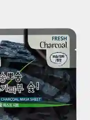 Тканевая маска для лица с древесным углем 3W Clinic Fresh Charcoal Mask Sheet, 23 мл