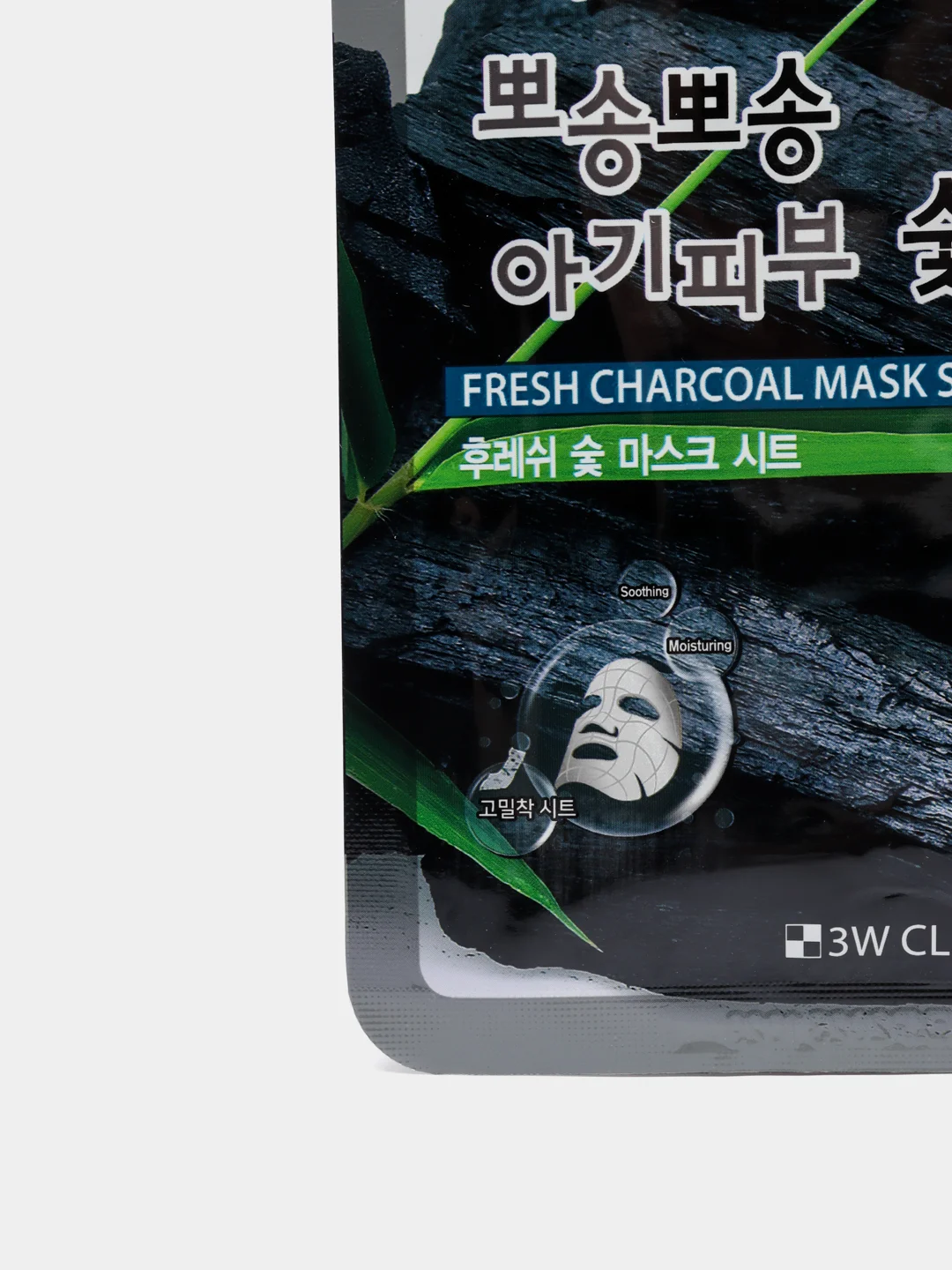 Тканевая маска для лица с древесным углем 3W Clinic Fresh Charcoal Mask Sheet, 23 мл