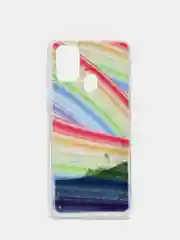 Оливковый чехол Samsung Galaxy M31 (Самсунг Галакси М31) переливающийся жидкий с блестками