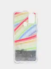 Оливковый чехол Samsung Galaxy M31 (Самсунг Галакси М31) переливающийся жидкий с блестками