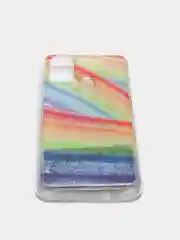 Оливковый чехол Samsung Galaxy M31 (Самсунг Галакси М31) переливающийся жидкий с блестками