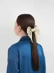 Оливковый бант для волос на резинке белый/оливковый/пудровый/коралловый