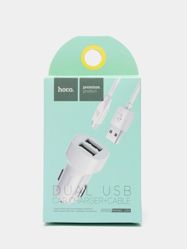 Автомобильное зарядное устройство HOCO Z2A, 2xUSB, 2,4A