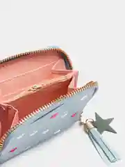 Голубой кошелек женский, с карманом для монет, на молнии, для денег и карт, на подарок